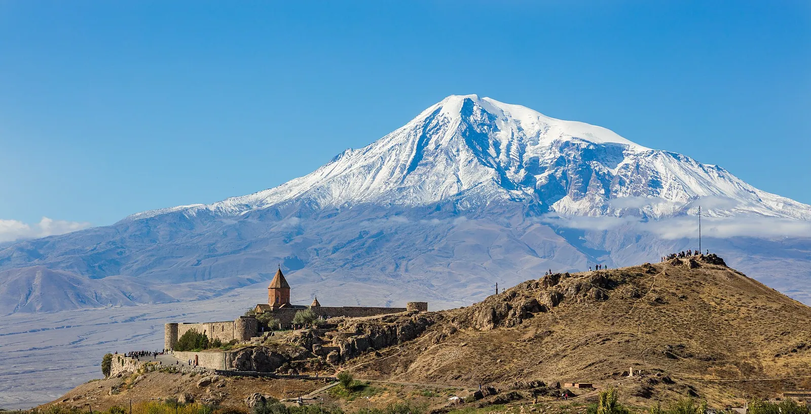 Khor Virap Monastery below the snow-capped Mount Ararat, Armenia