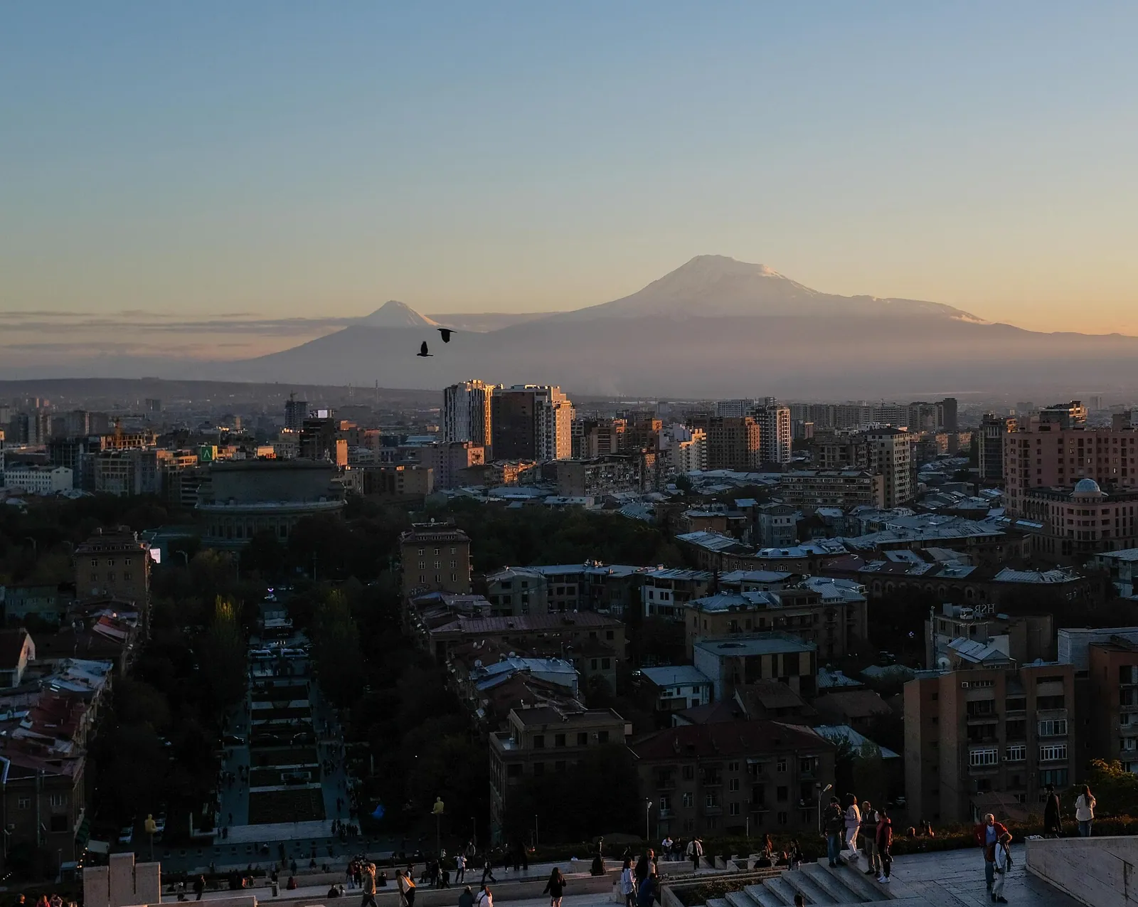 Yerevan and Ararat from the Cascade