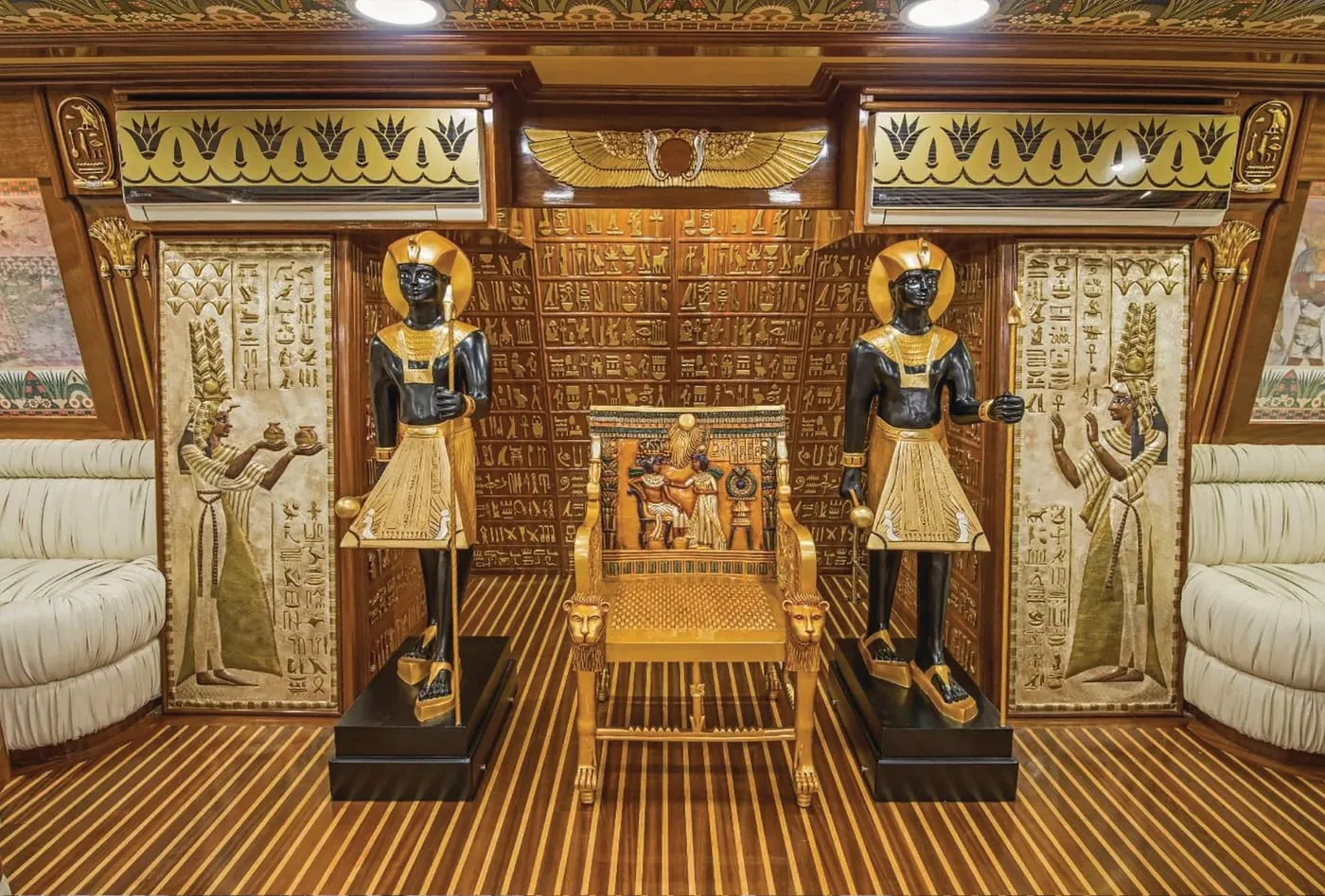 The throne lounge on board the Nefertari