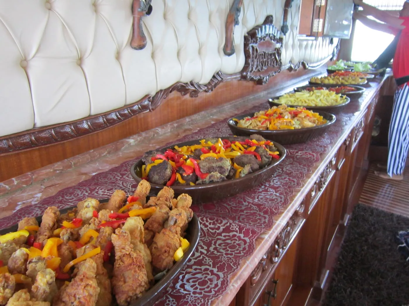 Seafood open buffet on board the Pirates boat