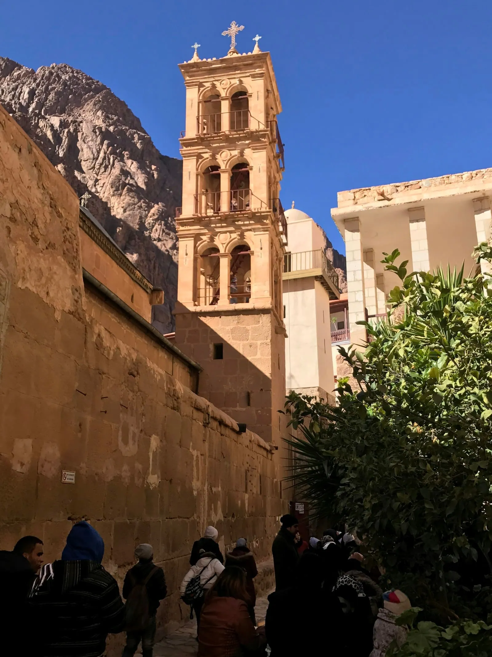 The walls and bell tower of St. Catherine’s Monastery