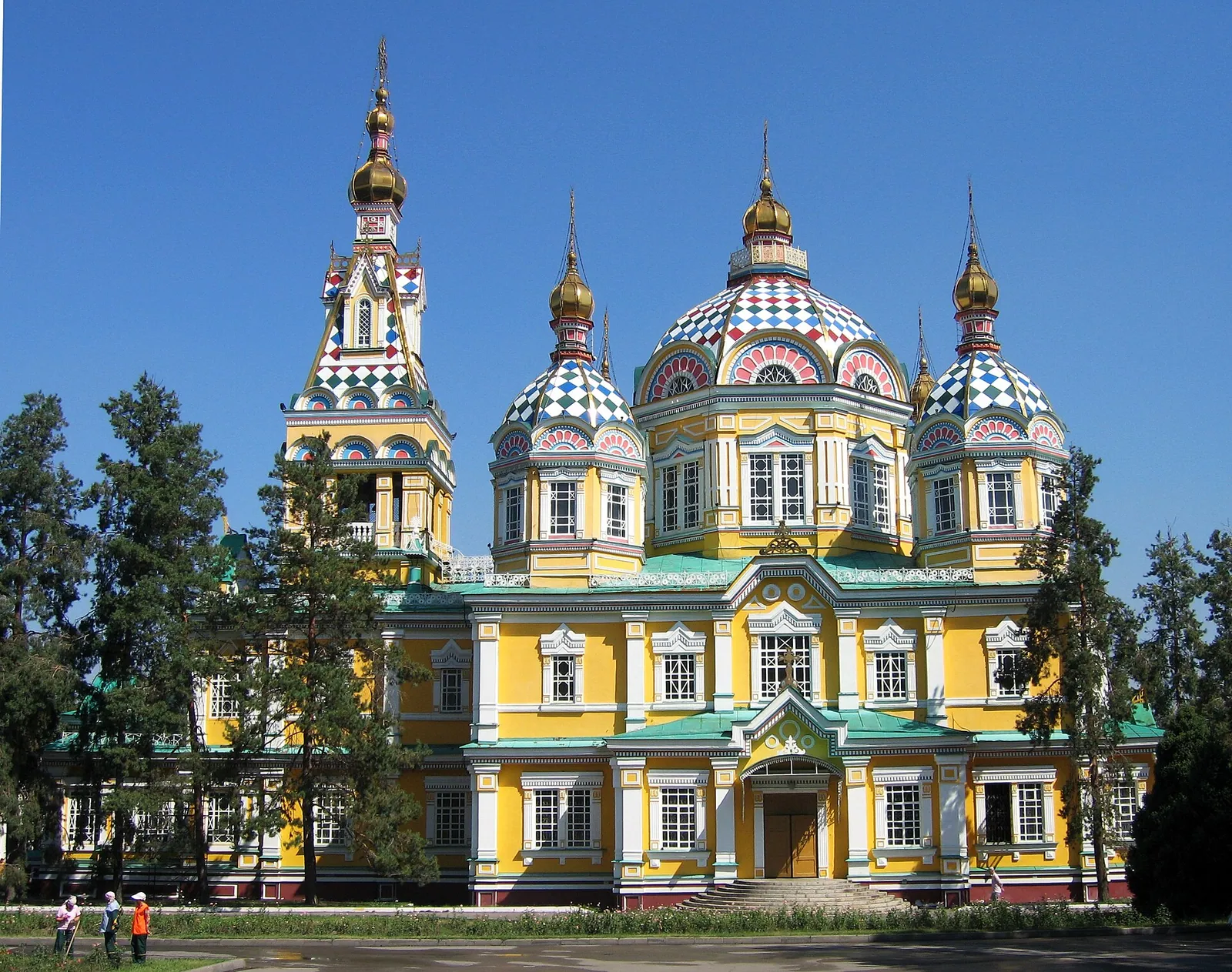 The wooden Zenkov (Ascension) Cathedral in Panfilov Park, Almaty
