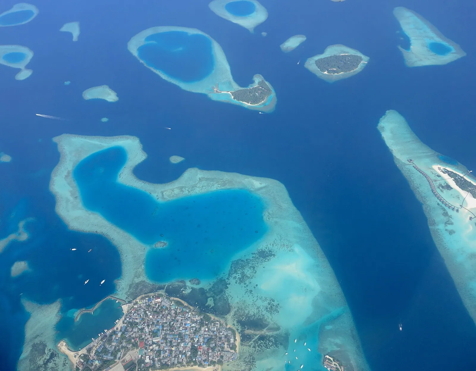 Maldivian atolls from the air