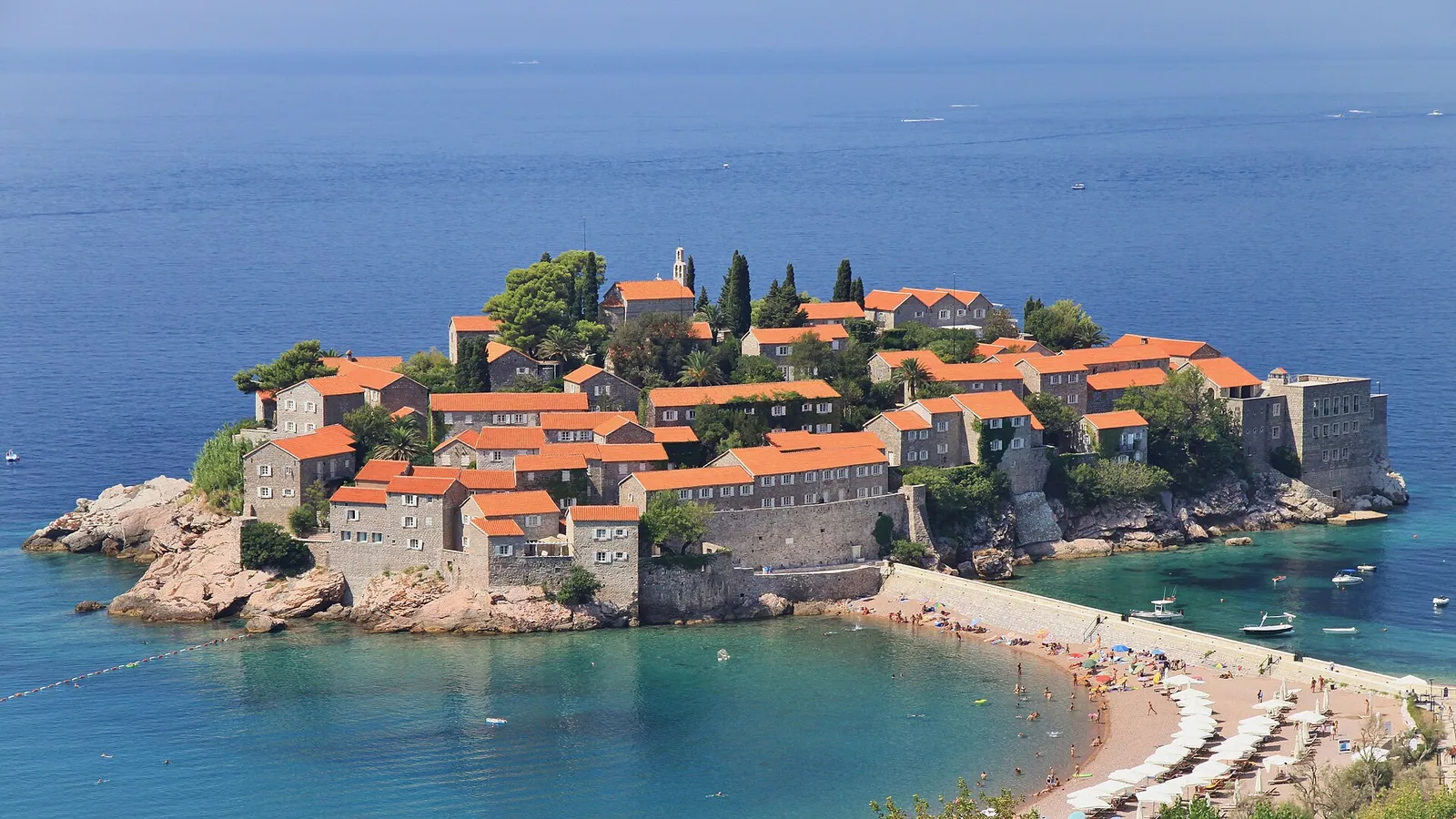 The island village of Sveti Stefan on the Montenegrin coast