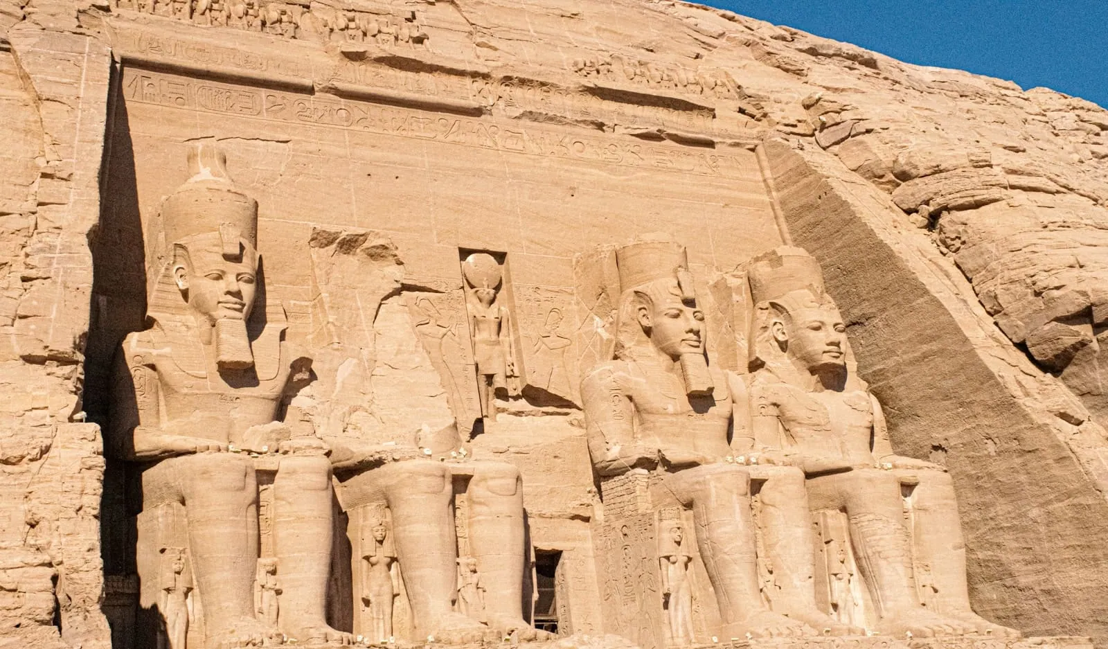 The colossal statues of Ramses II at Abu Simbel