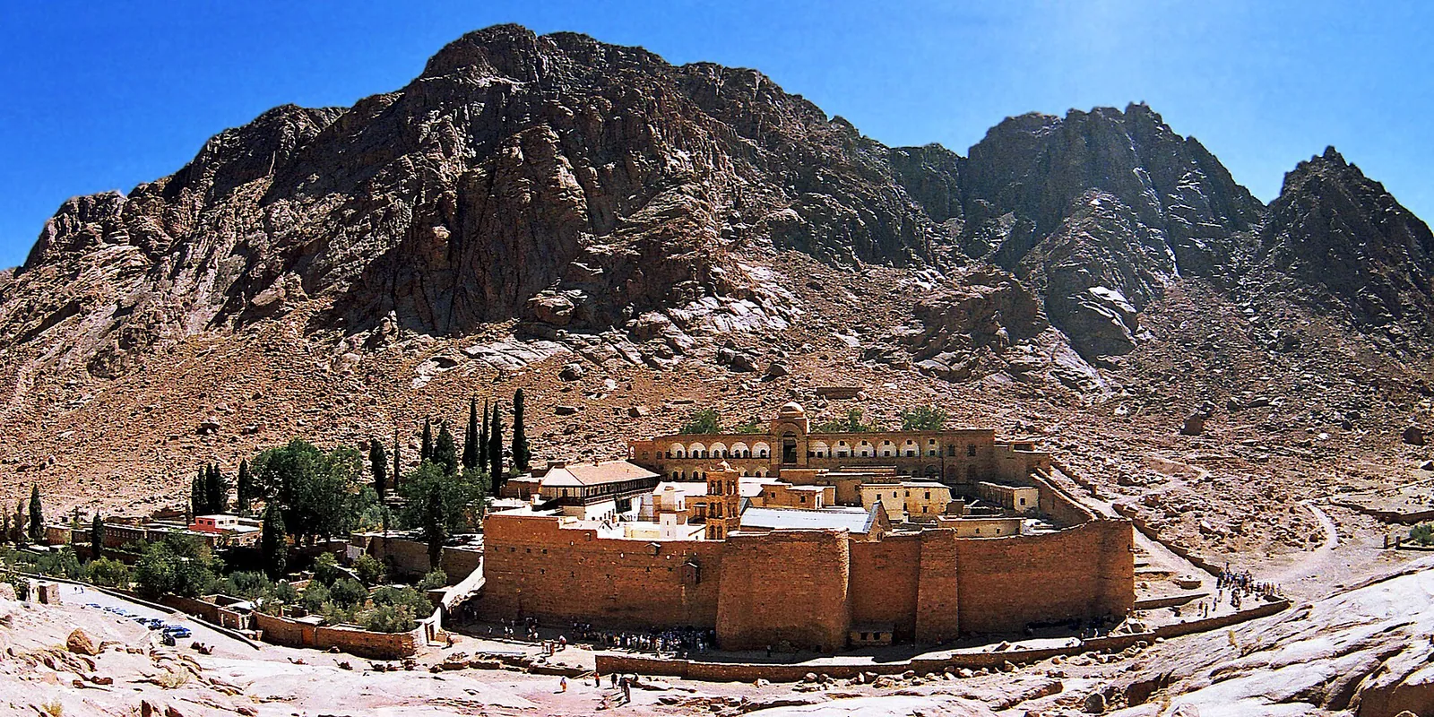 St Catherine’s Monastery below the granite mountains of Sinai