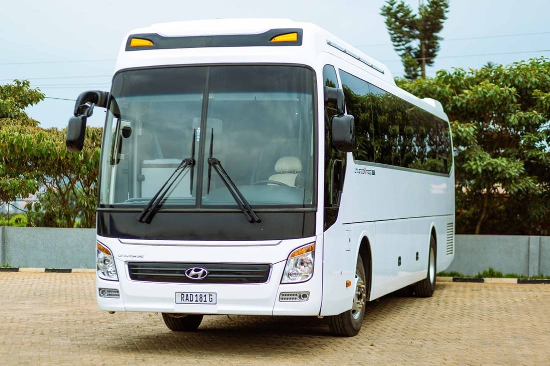 Modern full-size tourist coach for large group tours